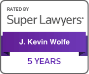 Rated by Super Lawyers | J. Kevin Wolfe | 5 years